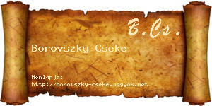 Borovszky Cseke névjegykártya